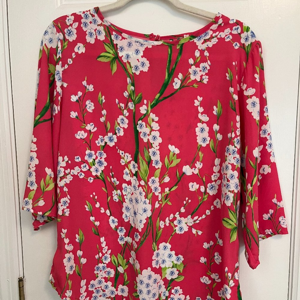 TRINITY Coral Floral Tunic Medium